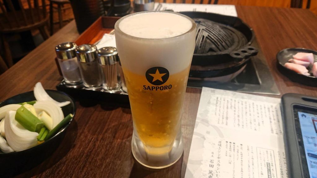 炭焼きジンギスカンいし田のビール