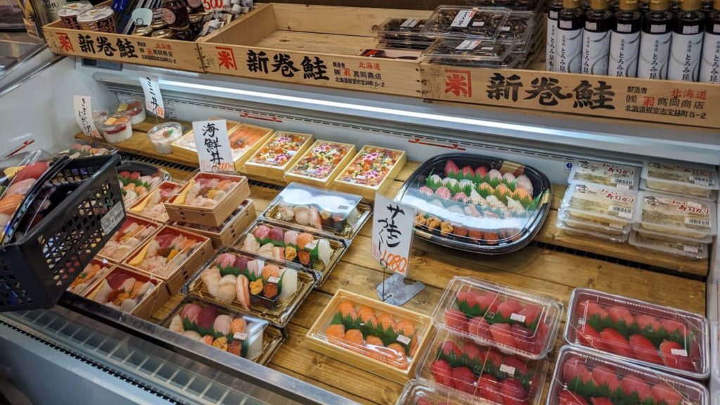 一和鮮魚店の寿司売り場