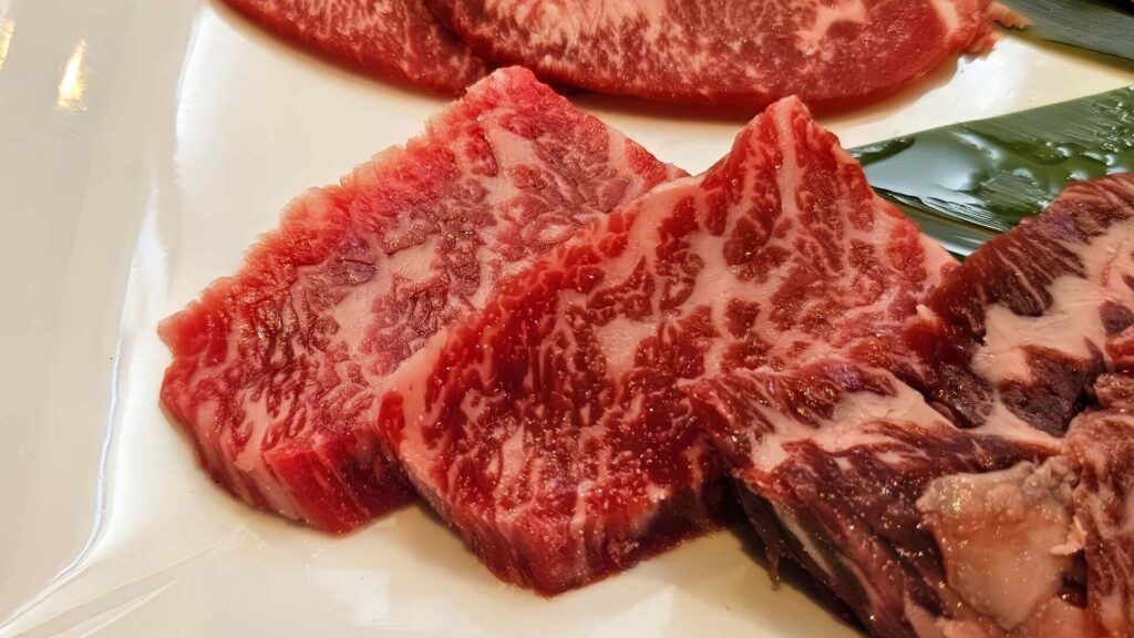 5種の上焼肉ランチの国産牛ロース