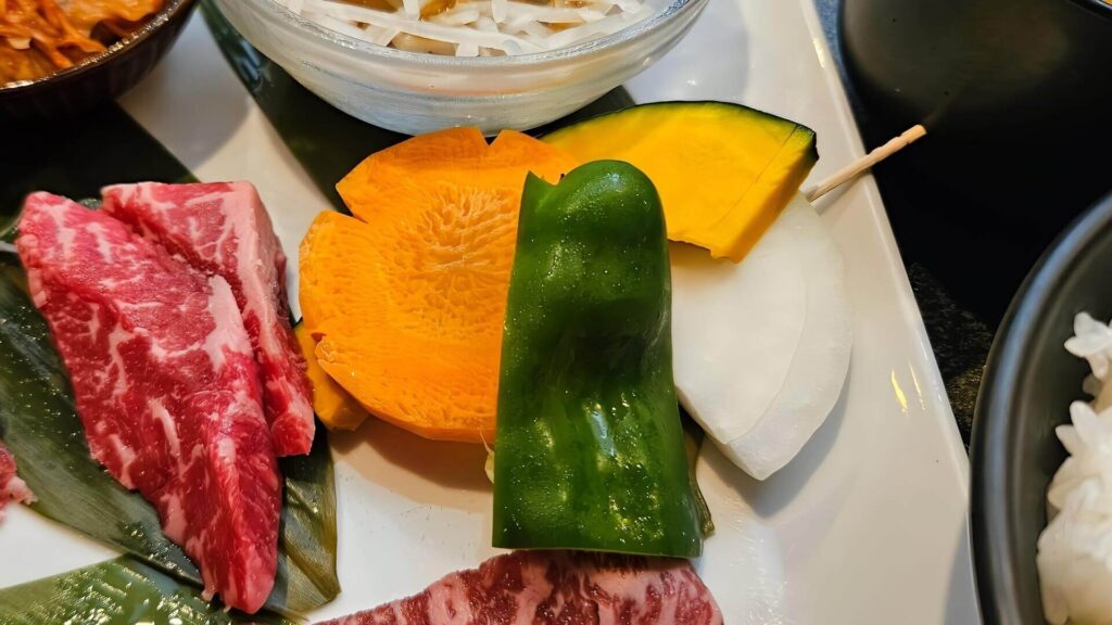 5種の上焼肉ランチの野菜